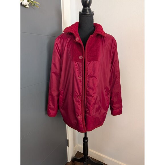 Vintage Braetan Burgundy Reversible Fleece and Windbreaker Jacket - S - Picture 4 of 12